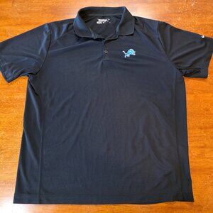 Detroit Lions Nike Black Extra Large Dri-Fit Golf Polo Shirt Black